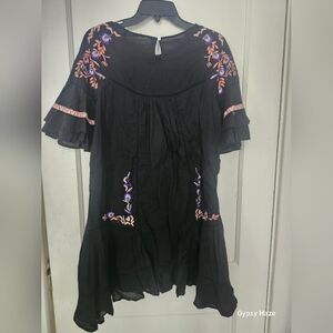Free People Dress with Floral Accents